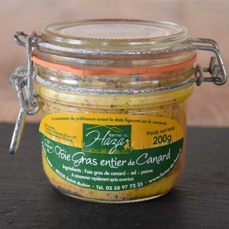 Foie gras de canard entier au miel acacia des Landes - Bocal de 200 g